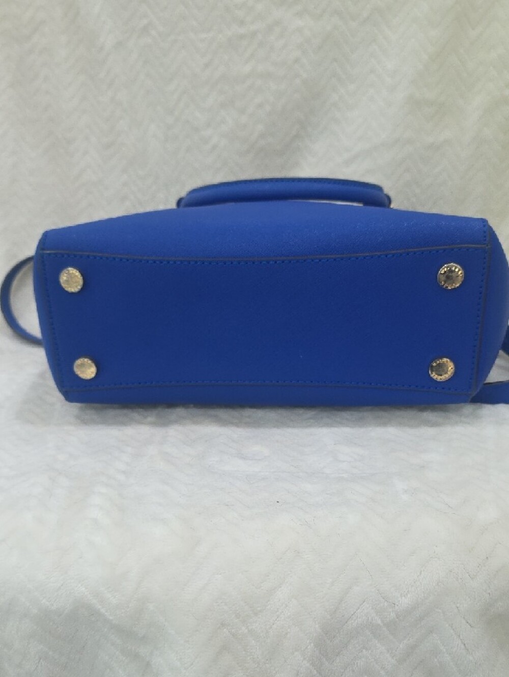 Michael Kors Royal Blue  Structured Handbag with Gold Hardware - Picture 8 of 11